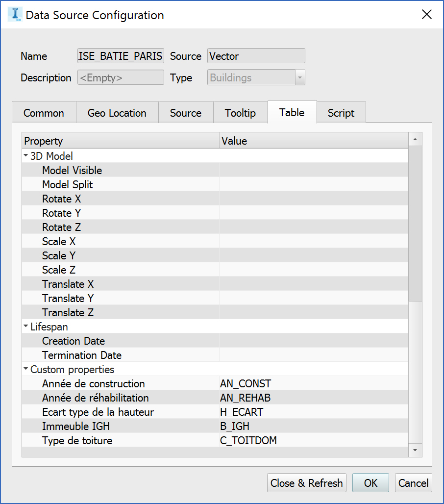 DataSourceConfigurationTable